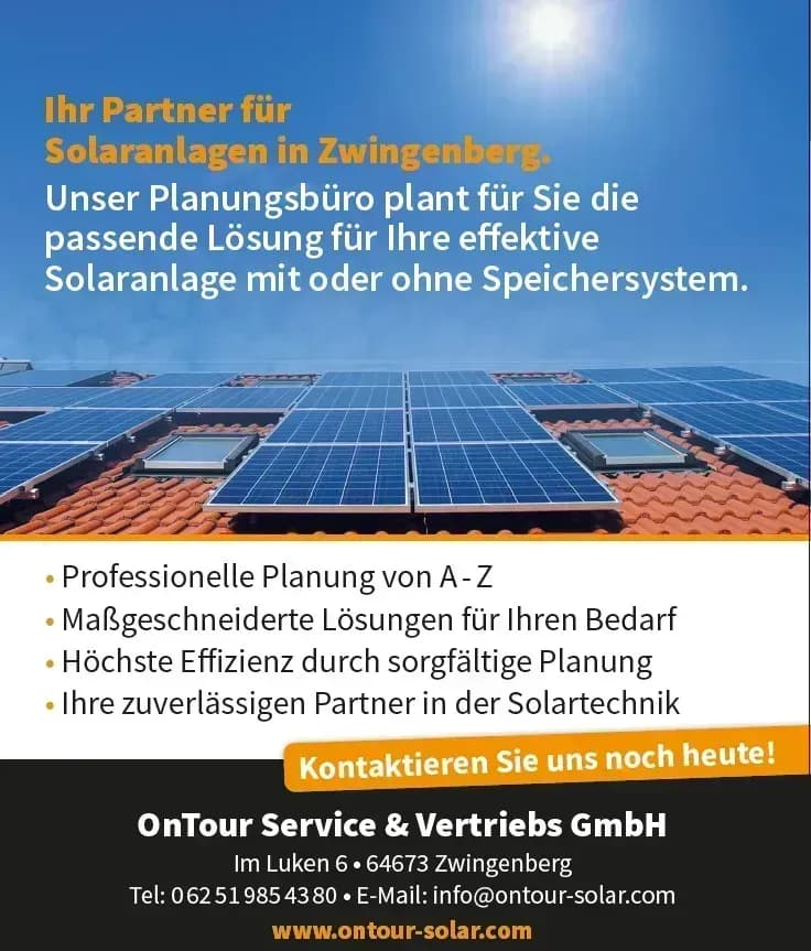 Solaranlage Zwingenberg - Bensheim - Heppenheim - Bergstraße